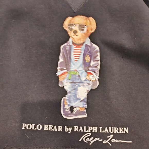 Polo Bear Ralph Lauren Hoodie Sweater size M darkblue - Picture 3 of 3